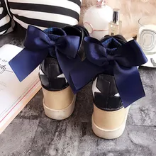 11 цветов, модные милые женские Летние Осенние милые носки с бантиком, женские уличные трендовые носки с большим бантом из золотистой и серебряной ленты