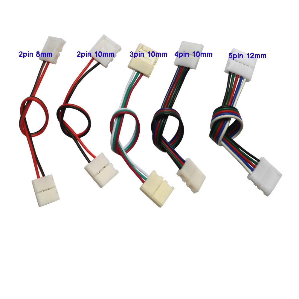 100 шт. 2pin 3pin 4pin 5pin разъем двойной кабель для 3528 5050 WS2811 WS2812B RGB RGBW светодиодный