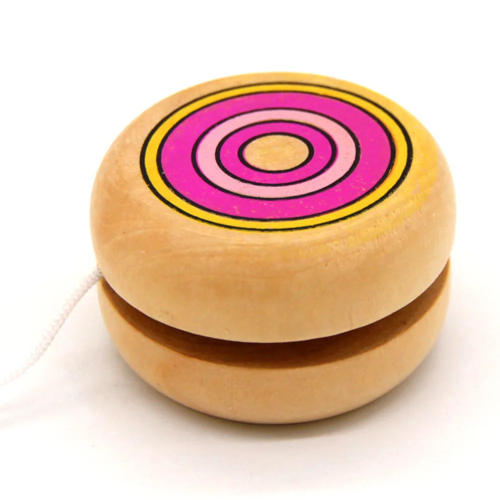 Wooden Cartoon Pattern Yo-Yo Kids Classic Toys Xmas Gifts Party Favors Kindergarten School Carnival Filler Toys for Children
