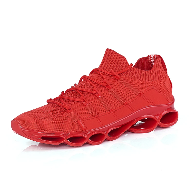 Лезвие спортивная обувь для мужчин дышащие сетчатые носки кроссовки противоскользящая амортизирующая подошва Спортивная обувь для тренировок Zapatills - Цвет: Красный