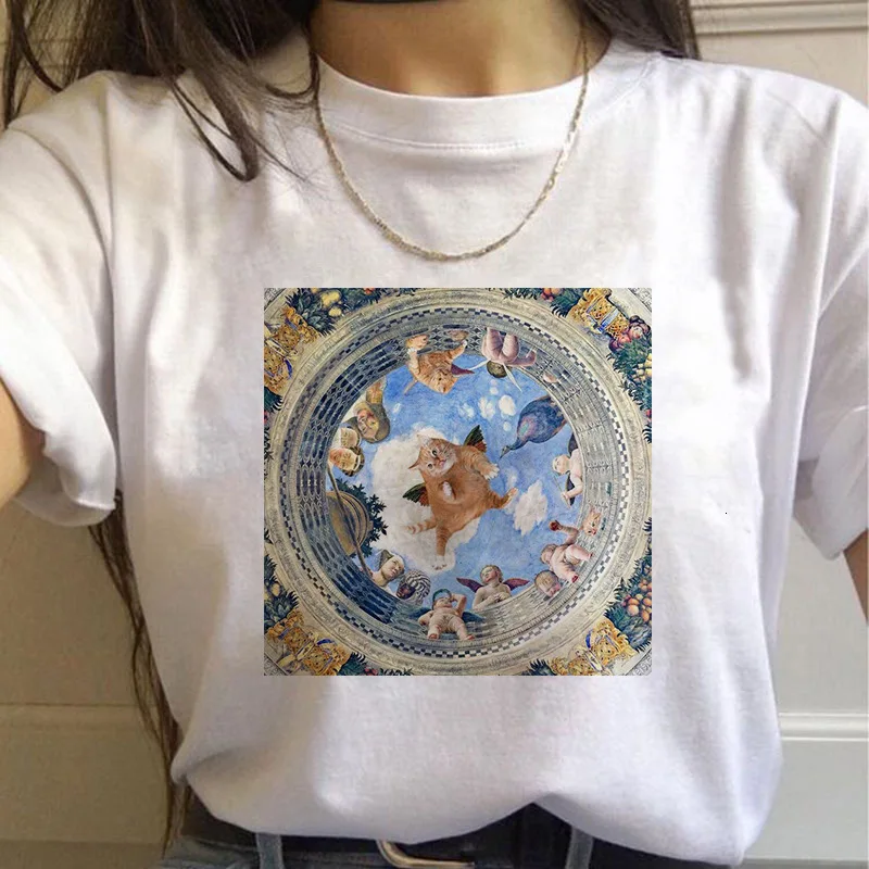 

Harajuku Angel Funny T Shirt Women Ullzang Korean Style T-shirt Aesthetic Kawaii Graphic T shirt