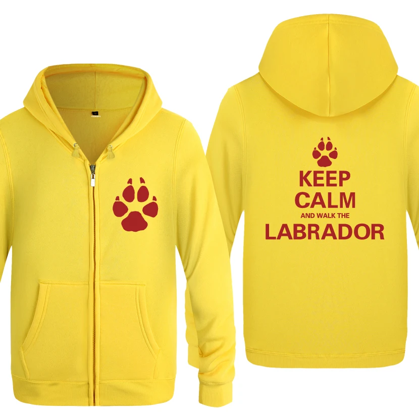 HUAY HOT Keep Calm and Walk Лабрадор-подарок для собак, толстовки для мужчин, мужские флисовые толстовки на молнии с капюшоном, кардиганы - Цвет: HUAY HOT