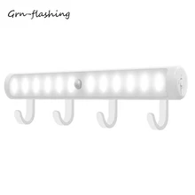 Светодиодный светильник с датчиком движения PIR для спальни, спальни, кухни, туалета, светильник с крюком, USB, перезаряжаемая функция