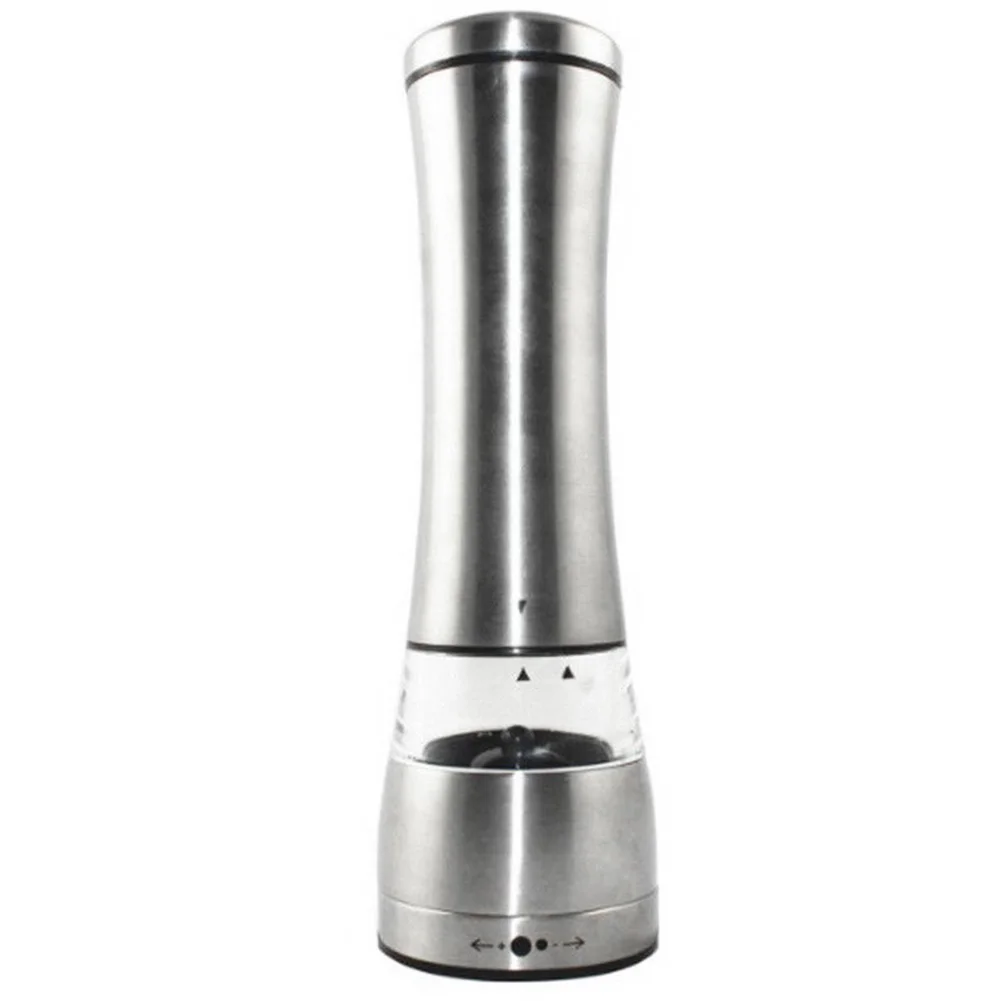 Spice Stainless Steel Kitchen Tool Mill Salt Arc Pepper Grinder Electric Shakers Adjustable LED Lights Battery Operated