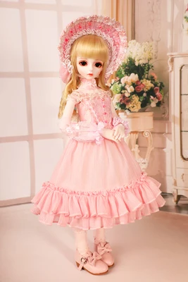 Полный набор высшего качества 1/4 bjd Kid Delf Girl BORY female doll лучшие подарки для девочек игрушечный парик одежда для лица макияж в комплекте Смола recast - Цвет: Full Set 1
