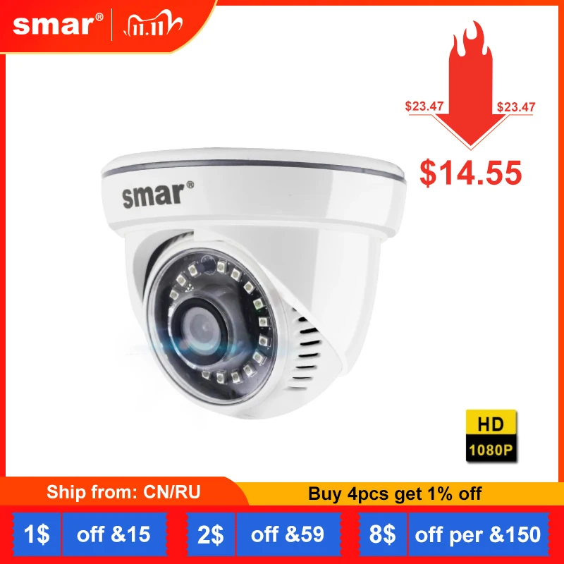 

Smar Full HD H.265 2MP IP Camera HI3516 20fps Home Network Surveillance Camera 1080P Onvif Security Camera with Nano IR LED
