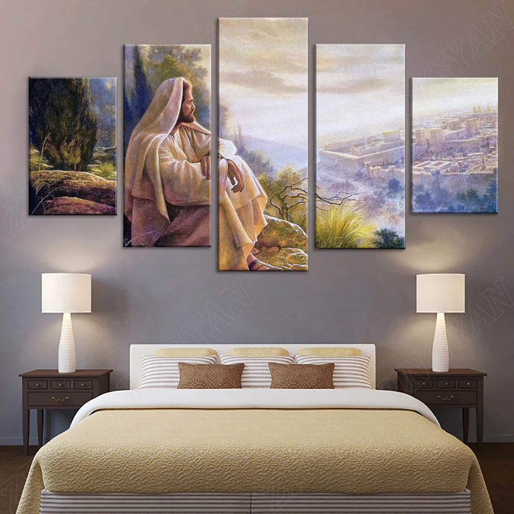 Pinturas de parede para sala de estar pintura em tela moderna 5 painéis jogo  personagem arte de parede moderna decoração de casa hd impressões pôster  modular para sala de estar, 10X15Cmx2 10X20Cmx2