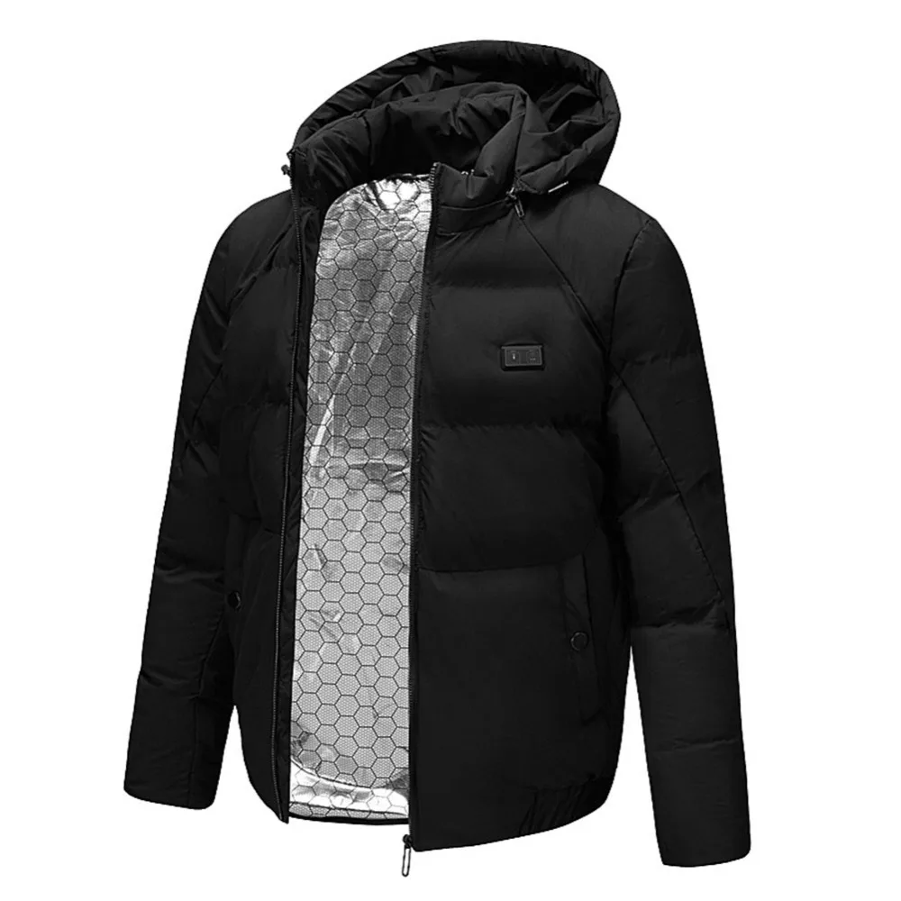 Мужские и женские куртки с подогревом, жилет, хлопковое пальто для улицы, USB, с электрическим подогревом, с капюшоном, зимние теплые жакеты