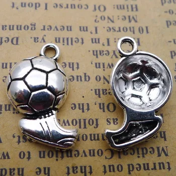 

Ww91 12 * 20mm 1.7G antique Alloy Football Shoes charm pendant Ornament DIY Accessories Retro 60pcs/Bag