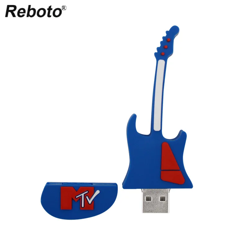 Мультяшный usb флэш накопитель музыкальный инструмент красочная гитара флешка 64