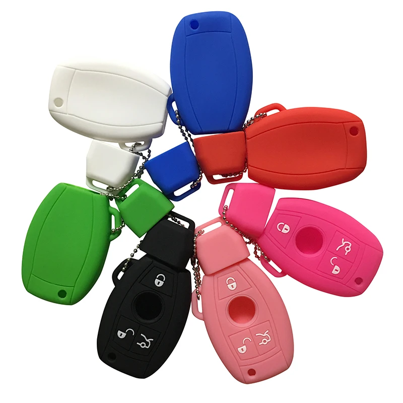 Red Plastic FOB Key Cover Case Protector Bag Holder For Benz S SLK CLK VAN