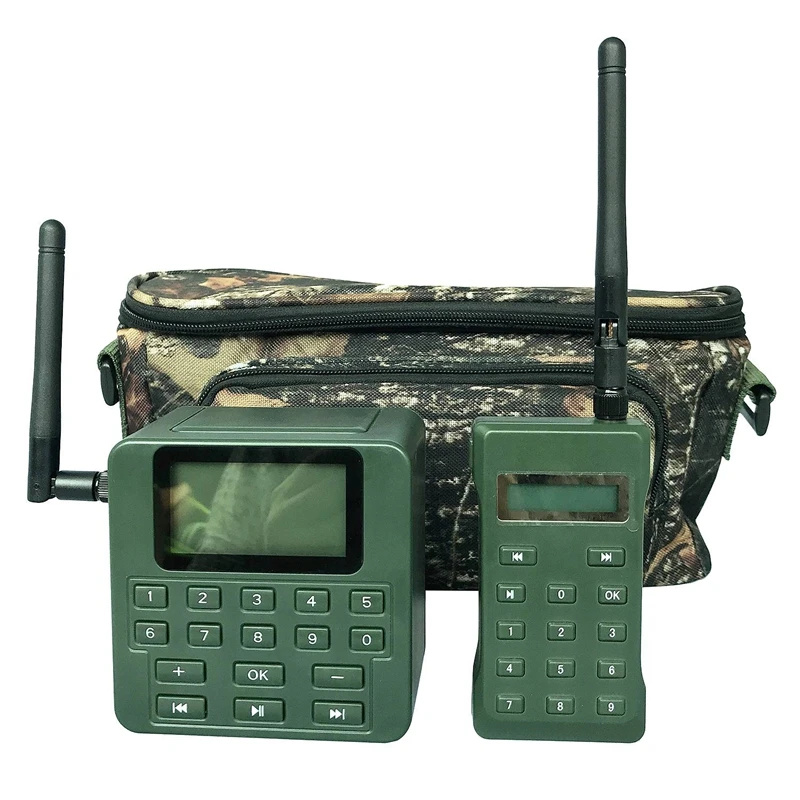 

Outdoor Hunting Decoy Bird Caller 100W Loud Speaker Sounds Voices MP3 Player 200DB 500M Remote Controller Army Green