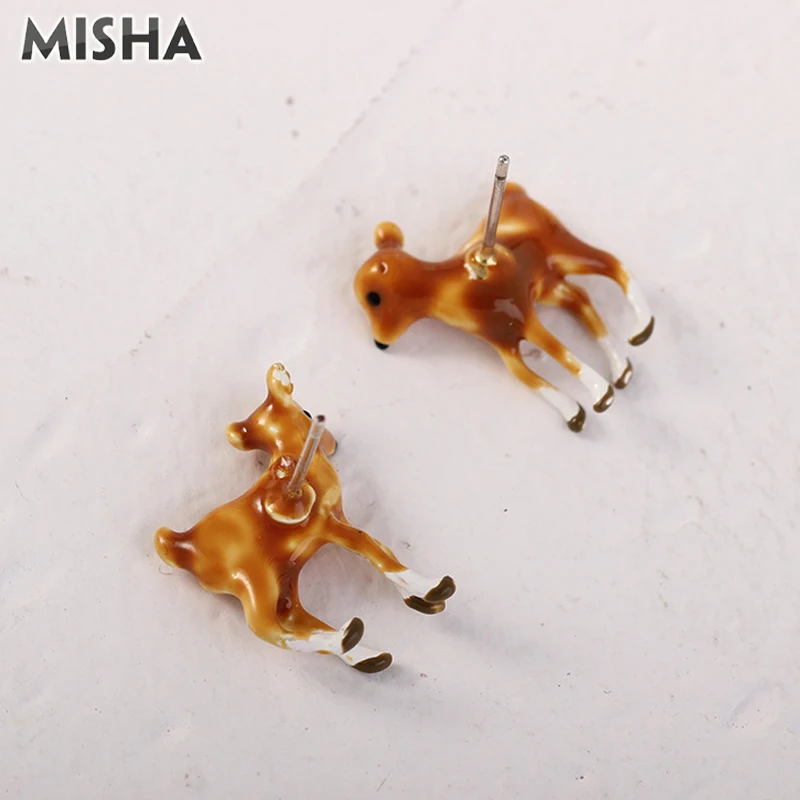 MISHA, милые Sika серьги-гвоздики для женщин, ручной работы, эмалированные Ювелирные серьги для женщин и девушек, вечерние, свадебные, подарки на день рождения