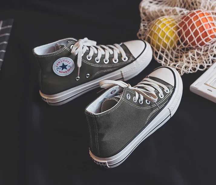 MENGSAI F332 Hight-top Classic Canvas Shoes Women's Summer New Style COUPLE'S Basic Men's Versatile Students Cloth Shoes