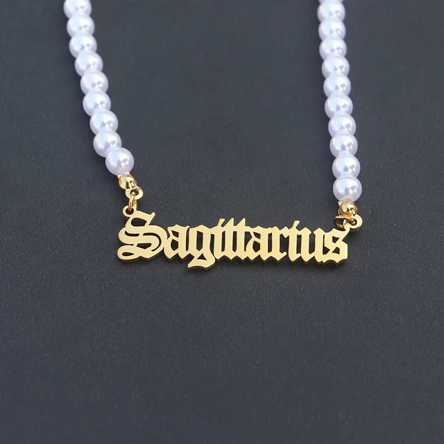 12 Zodiac Pearl Necklace Star Sign 