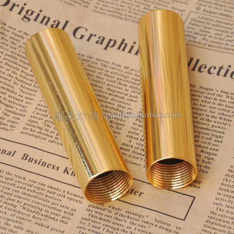 Dia25mm Female Thread Metal Hollow Tube Chrome/Gold/Black Color Double Heads Inner Tooth Tube Pipe Lighting Accessories led lamp accessories