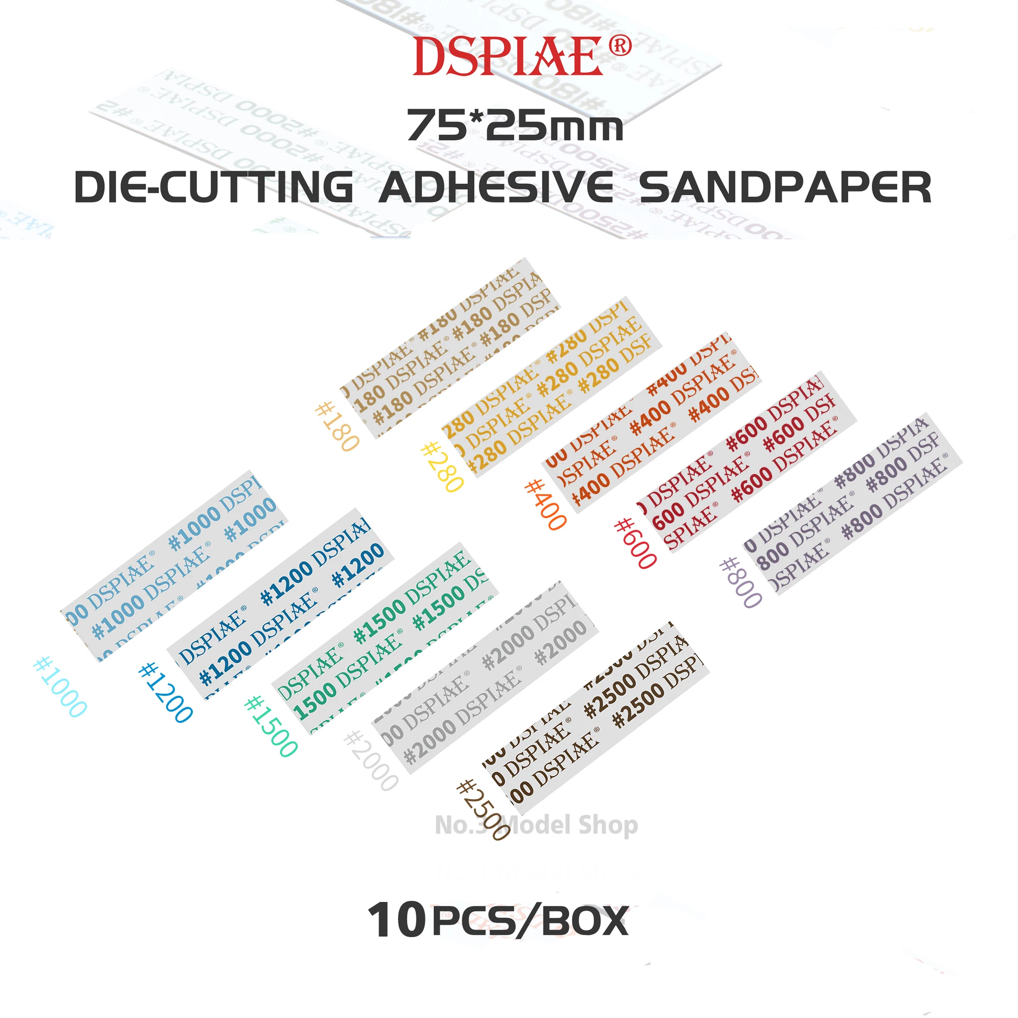 Mecha Military Model Special Tool For Polishing 180#~2500# DIE-CUTTING ADHESIVE SANDPAPER A Set of 5 /10 Boxes Model Tools Model Polishing Tool Sanding Sponge Tool Sanding Plate Tool
