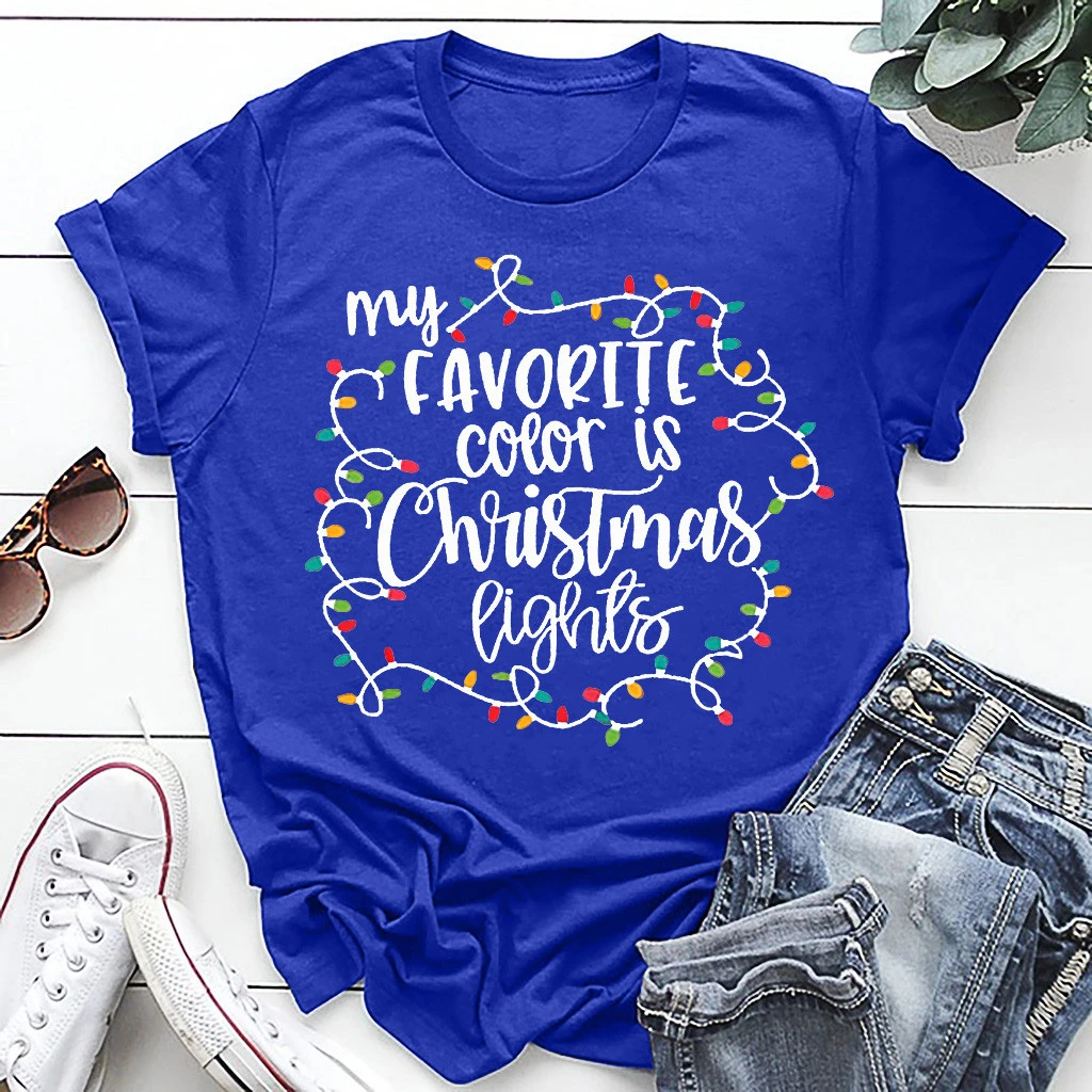 CHAMSGEND Fashion Women Blouses Autumn 2019 Christmas Blouse Letter Printed Short Sleeves Shirt Tops 1003