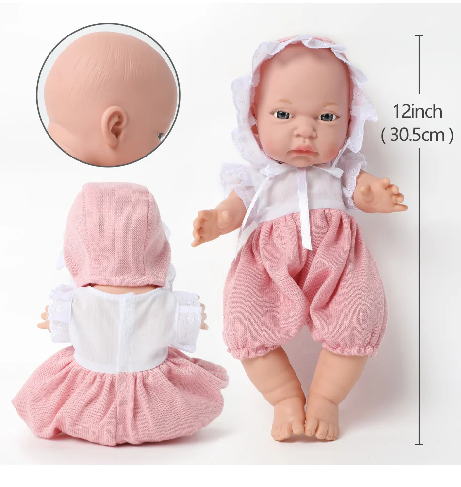 12 Inch Reborn Bebe Simulation Waterproof Silicone Newborn 30 5cm Realistic Baby Doll Feeding Bottle Set For Toys Children Dolls Aliexpress