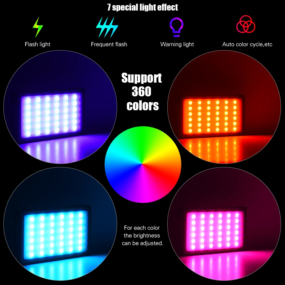 Карманный светодиодный светильник ZIFON RGB с панелью для камеры, заполняющий светильник 2500 K-7000 K RA97 360 цветов O светодиодный экран для цифровой зеркальной фотокамеры