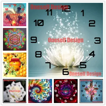

2020 new style Christmas gift diamond painting clock sunflower diamond embroidery full set clock cat diamond mosaic wall sticker