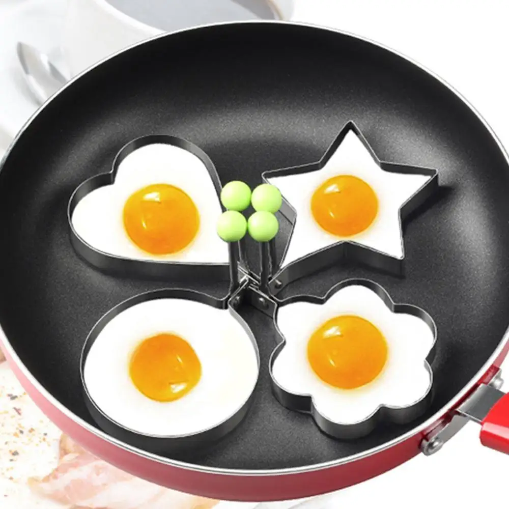 Зеленый Новая форма Ontbijt Gebakken Ei Rvs форма для печенья Poach Ei Ring Mal Hart Ster Bloem Mickey Ronde Keuken Koken Tool xin - Цвет: Зеленый