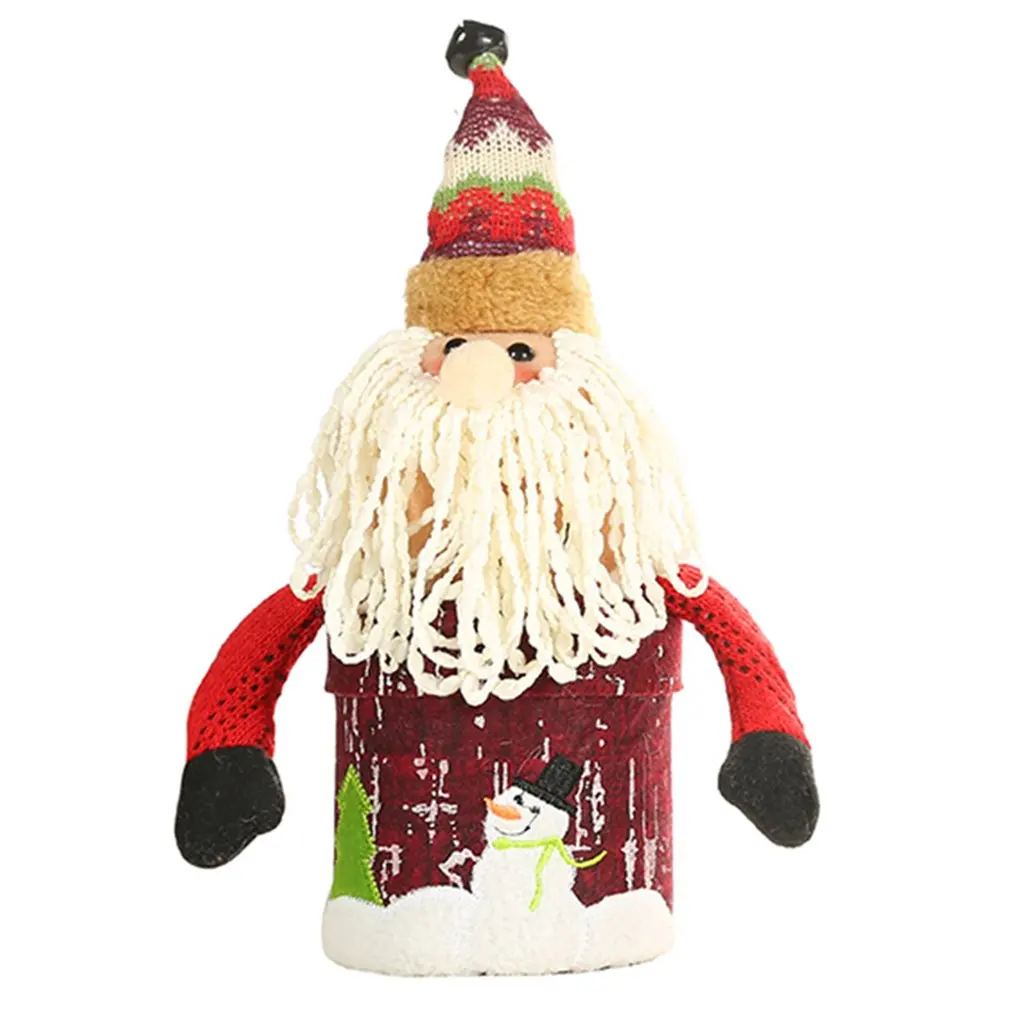 Christmas Candy Cans Bark Paper Candy Box Cartoon Doll Creative Candy Cans Christmas Decorations Old Man Snowman Deer