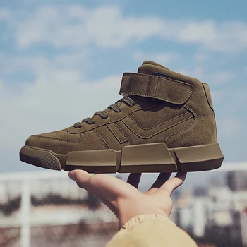 

Best Selling Men Fashion Boots Comfortable Outdoor Shoes Men Anti-Slip Ankle Boots Mens Hook & Loop Black Man Sneakers Boot