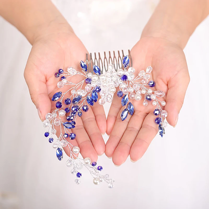 Wedding Headdress Rhinestones Hair comb Crystal Headwear Banquet party Prom Fascinators Bridal Hairpiece for women