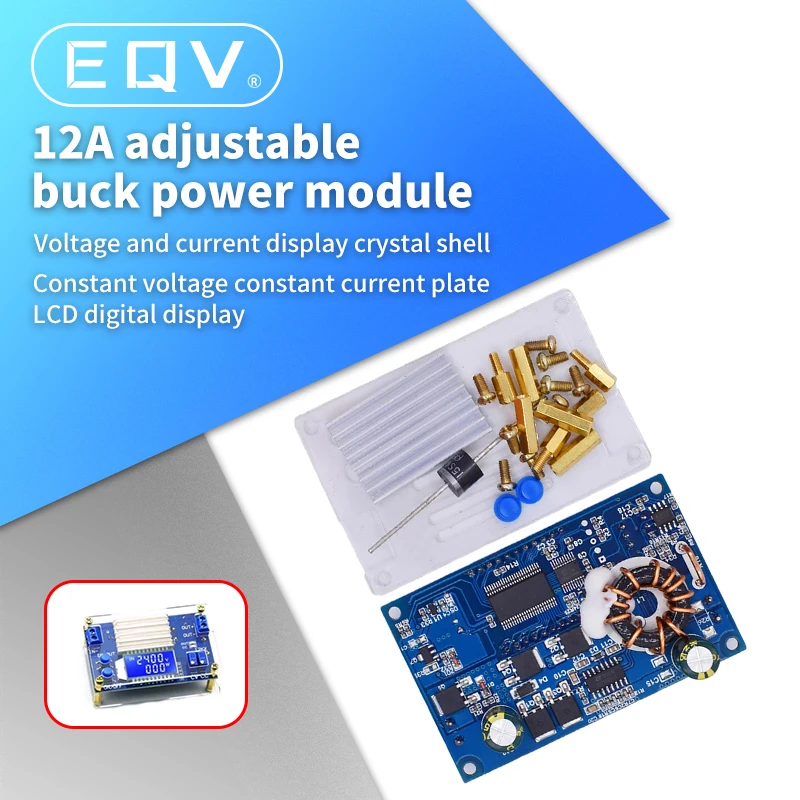 12A Adjustable Step Down Constant Voltage Current LCD Display Buck Module 