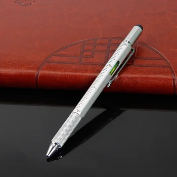 

6 In 1 Tool Smooth Writing Office Screwdriver Ballpoint Pen Gifts Novelty Multifunction Ruler Metal Stylus