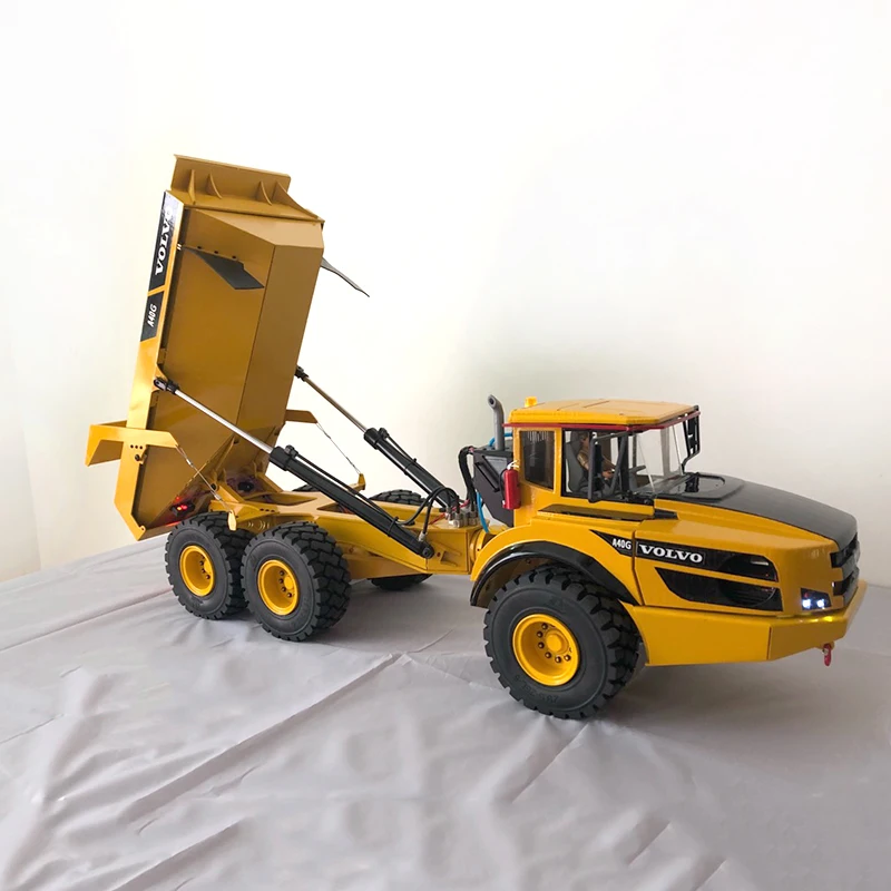 

1/14 RC Articulated Truck Hydraulic Metal 6x6 Light Sound System ESC Motor Radio