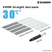 Carte graphique Barrow, Kit d'amélioration thermique, graisse de Silicone conductrice thermique GJ HCE mémoire vidéo, Silicone conducteur thermique 