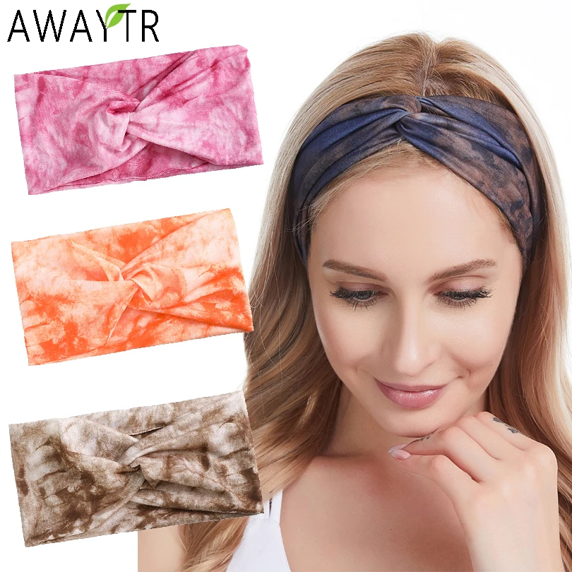 

Boho Prints Headbands Knot Women Cross Elastic Hairbands Sport Hair Bands Tie Yoga Rope Turban Headwrap Girls Hair Accessories