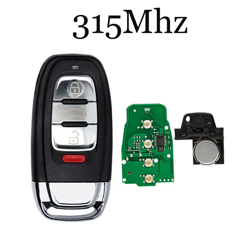 Okeytech Автозапуск смарт-ключ для Audi RS6 RS7 A3 A4 A5 A6 B5 B6 B8 C6 C7 8P Q5 4 кнопки 315/433/868 МГц со вставкой лезвие - Цвет: 315MHZ