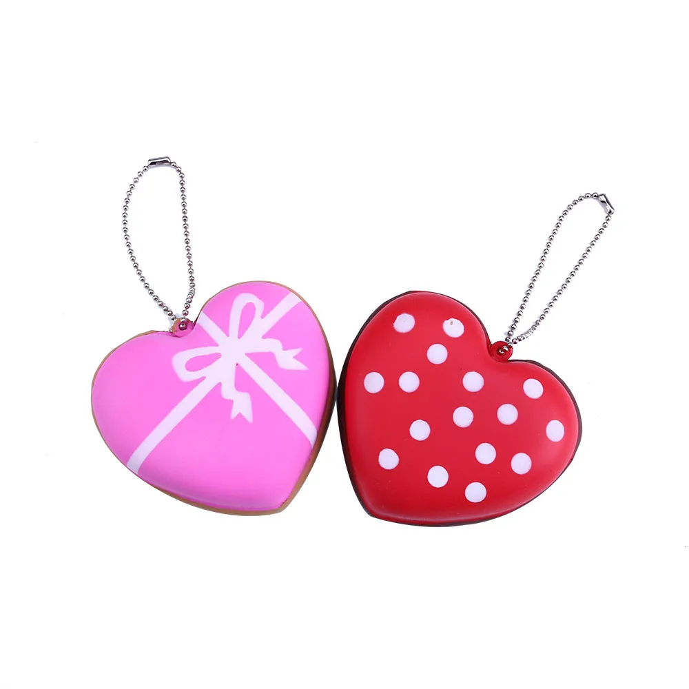 Lovely Heart Shape Slow Rising Fun Key Ring family friendship keychain Birthday Gift Soft Girly Heart pendant #A