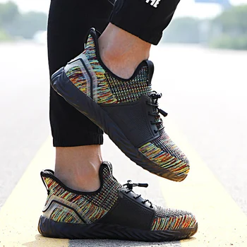 

Men Safe Shoes Anti-smashing Anti-piercing Non-slip Breathable Sneakers Work Shoes TC21