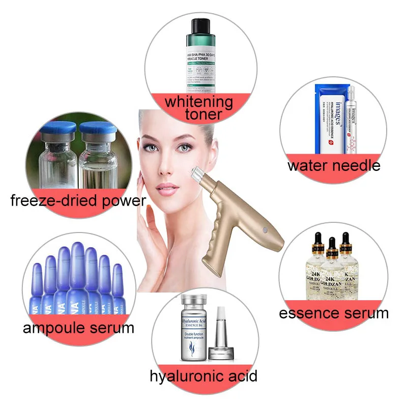 Najtaniej Kwas hialuronowy wstrzykiwacz Meso mezoterapia pistolet do wtrysku wody do pielęgnacji skóry twarzy urządzenie kosmetyczne odmłodzenie bez igły Injectio