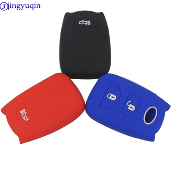 

jingyuqin 10PCS 3-button car keychain silicone rubber case for modern accents 2017