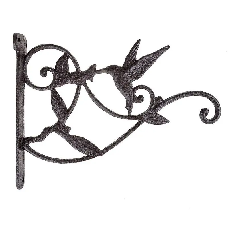 Hanging Plant Hook Hummingbird Cast Iron Decorative Flower Basket Wall Hanging Hooks Bracket Hanger For Indoor Outdoor Plants Bi