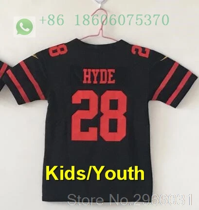 San Francisco A+ качественная Детская Молодежная Джерси 16 Joe Монтана Carlos Hyde NaVorro Bowman Jimmy Garoppolo Джерси - Цвет: for kids youth