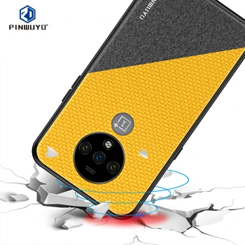 

OnePlus 7T PINWUYO Leather Case For OnePlus 7T Braided Cloth Skin Hard Case For OnePlus7T Mobile Phone Case