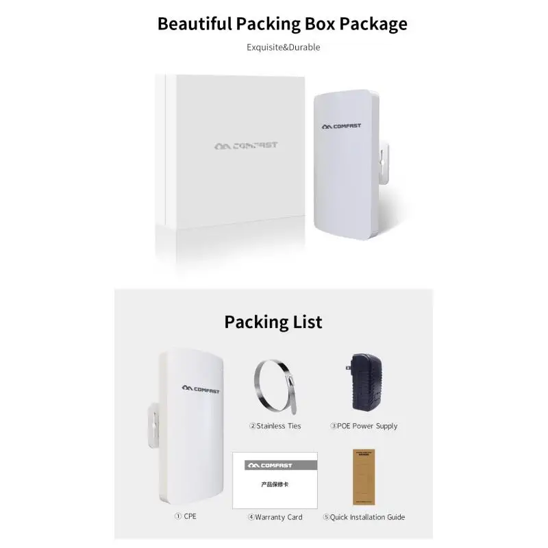 COMFAST Wireless Outdoor Wifi Repeater 300Mbps Access Point Wi-fi Antenna 11dBI Signal Booster