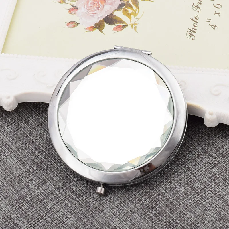 FANLUS, для женщин и девочек, Кристалл, Мини, красота, карманное зеркало для макияжа, портативное компактное круглое складное зеркало, маленький подарок - Цвет: white