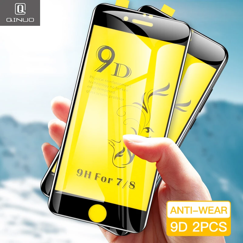 

2Pcs Tempered Glass Film For iPhone XS MAX XR X Full Glue Screen Protector Glass On the For iPhone 7 8 6 6S Plus Protective Film