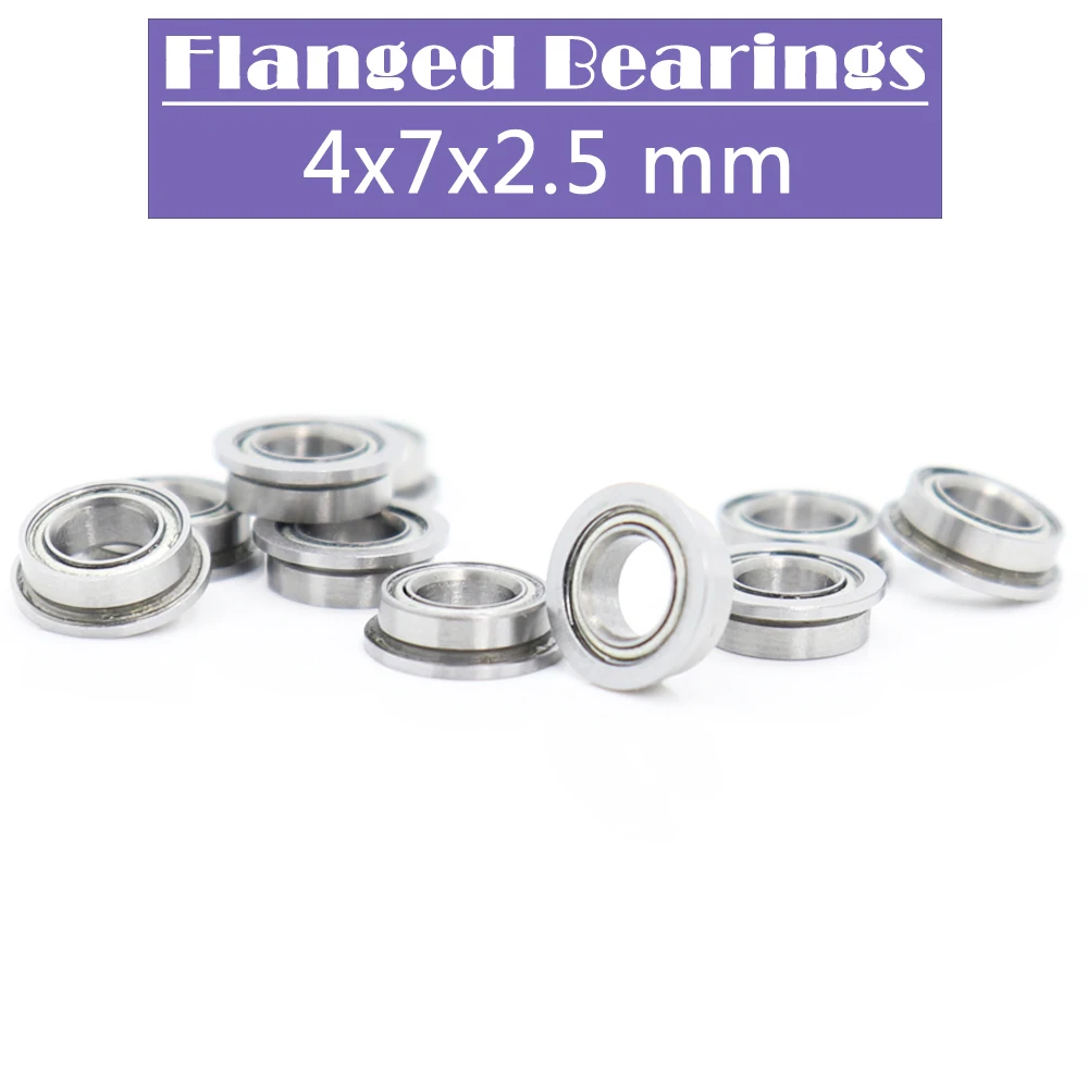 

MF74ZZ Flange Bearing 4*7*2.5 mm ( 10 PCS ) Miniature Flanged MF74 Z ZZ Ball Bearings