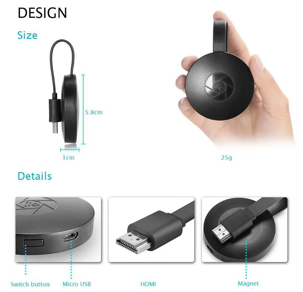 MiraScreen G2A ТВ палка беспроводной HDMI WiFi ключ Дисплей приемник 2 4 ГГц 1080P с Miracast Airplay DLNA