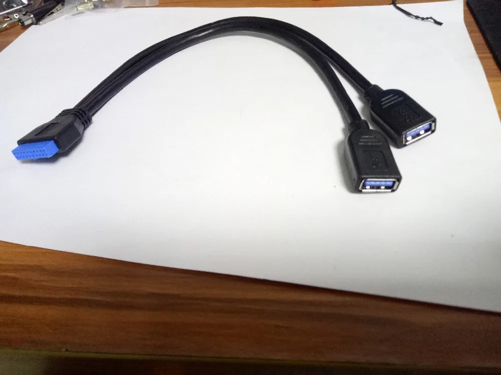 400 шт. 2 порта USB 3,0 тип-a-20pin материнская плата Женский Y кабель адаптер Разъемы