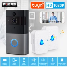 Tuya Smart Life беспроводной WiFi HD 1080P видео дверной звонок Домашняя безопасность PIR Обнаружение движения удаленный домофон 6 светодиодный IP08 дверной Звонок