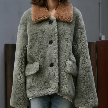 

Real Fur Coat Wool Jacket Korean Vintage Autumn Winter Coat Women Clothes 2020 Sheep Shearling Women Tops Abrigo Mujer PCKL006S
